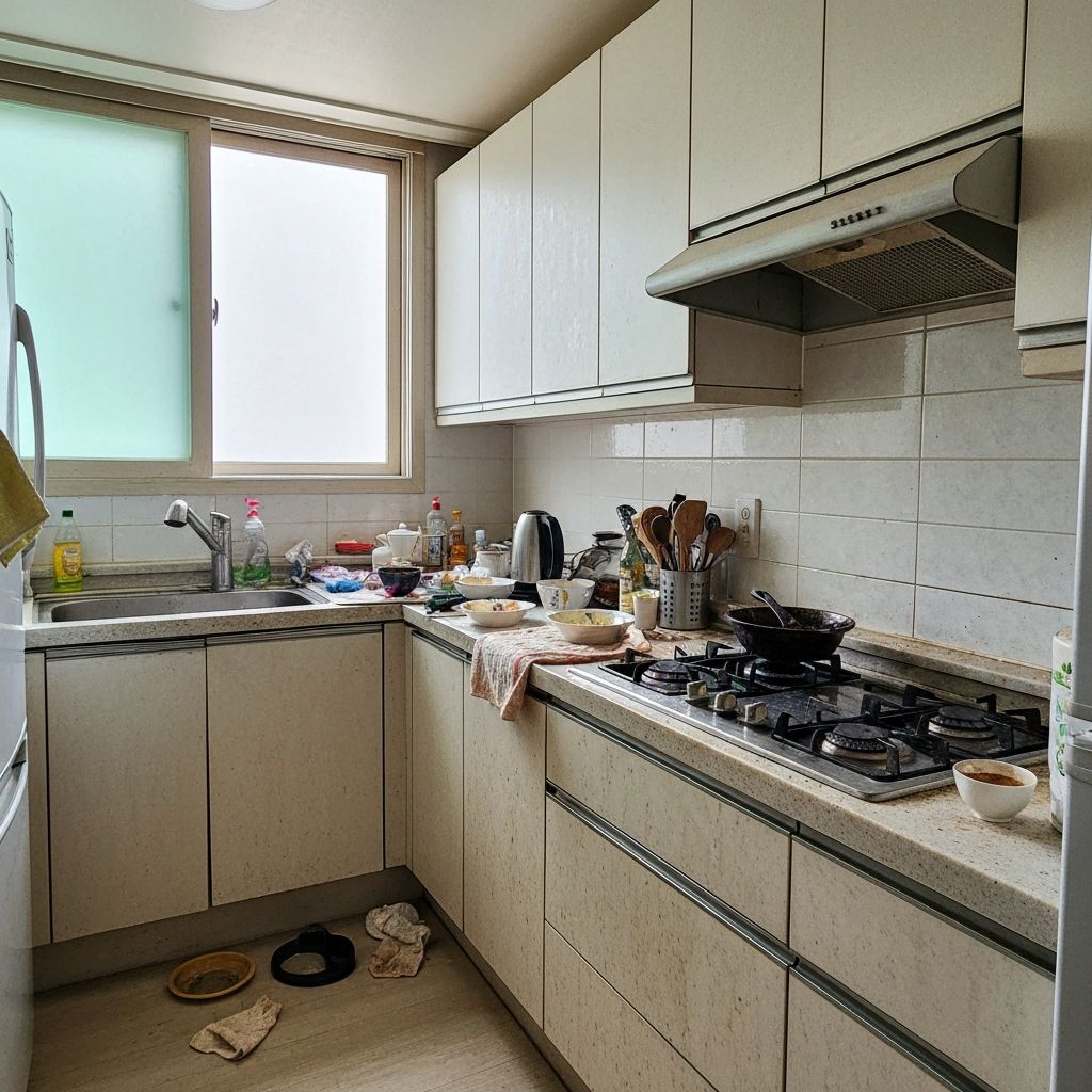 주방 청소 청소 전